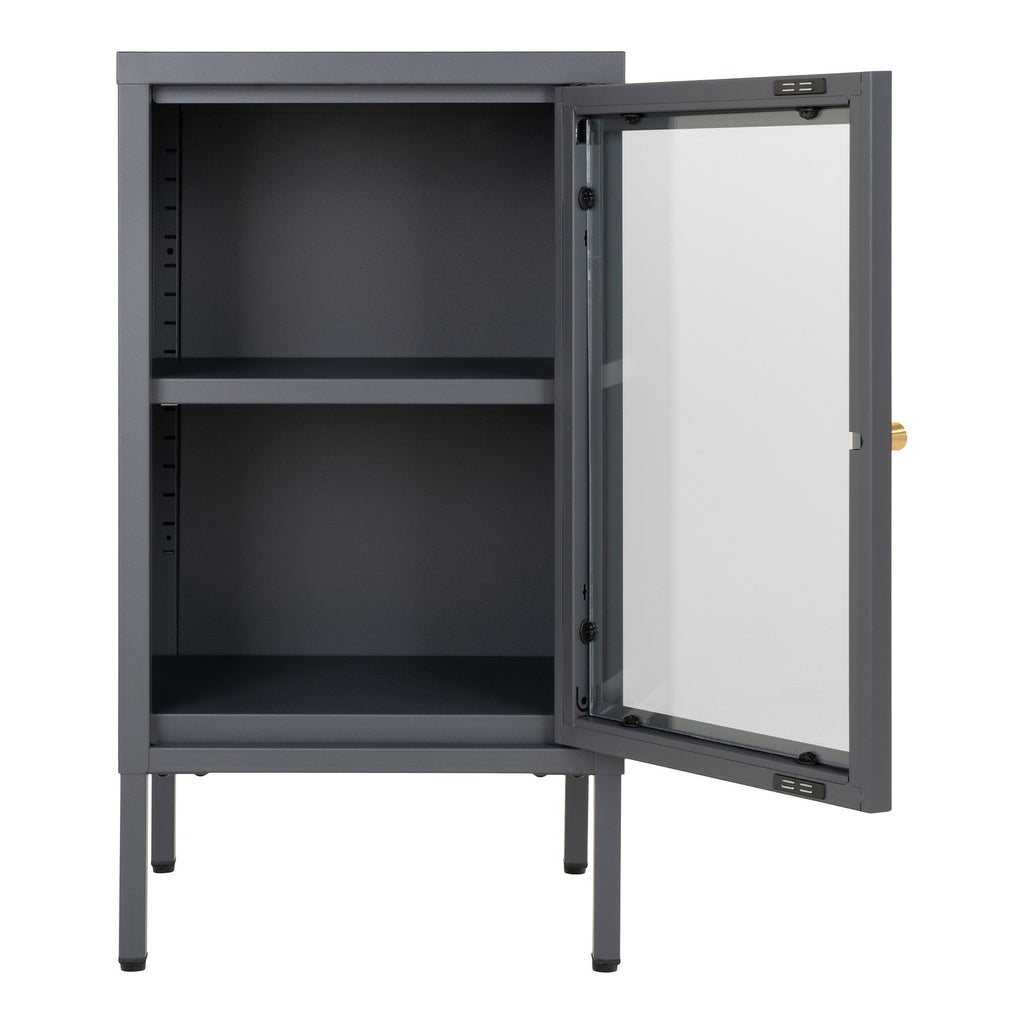 Dalby Cabinet - Cabinet with glass door, grey